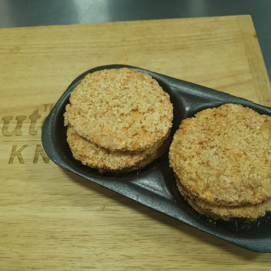 CRUMBED CHICKEN CHILLI CHEESE BURGER ( per kg )